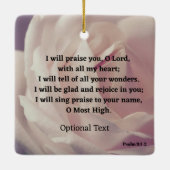 Psalm 9:1-2 Roos Bijbelversie Keramisch Ornament (Achterkant)