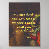 Psalm 9:1 Bedankt voor het poster van de Heer (Voorkant)