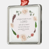 Psalm 9:1, bijbelmetaal Ornament (Links)