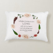 Psalm 9:1, Bijbelversie, Accent PIllow Accent Kussen (Achterkant)