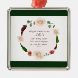 Psalm 9:1, Bijbelversie Metalen Ornament