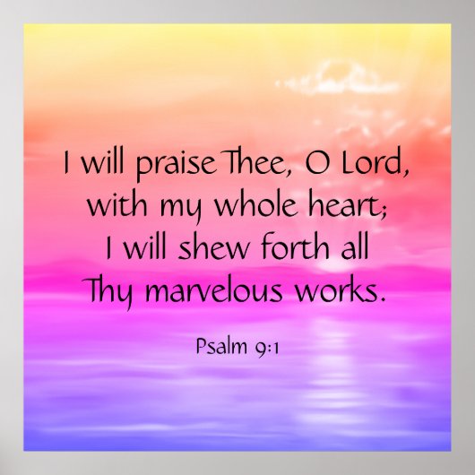 psalm 9:1 poster (Voorkant)
