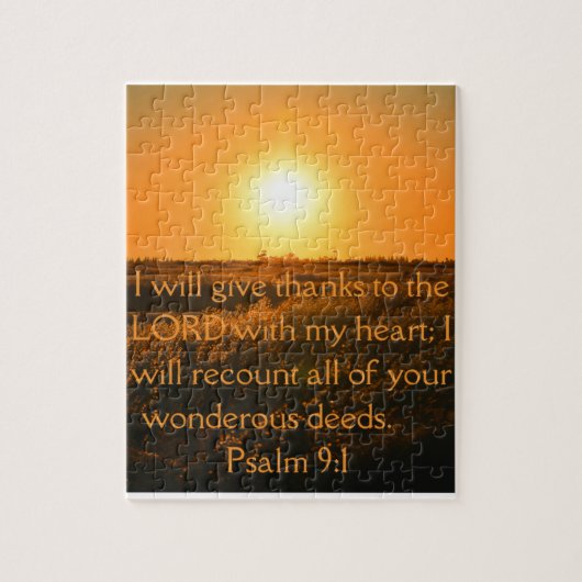 Psalm 9:1 Puzzle Legpuzzel (Verticaal)