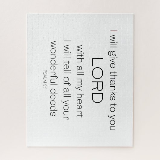 Psalm 9, ik zal u bedankt geven LORD, Legpuzzel (Verticaal)