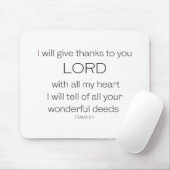 Psalm 9, ik zal u bedankt geven LORD, Muismat (Met muis)