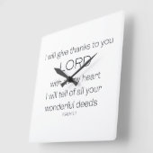 Psalm 9, ik zal u bedankt geven. vierkante klok (Hoek)