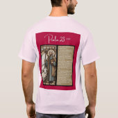 Psalm Bericht - Psalm 23 - Korte mouw Roze T-shirt (Achterkant)