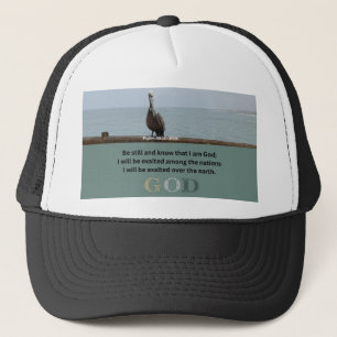 Psalm Bericht - Psalm 46-10 - Wit en Zwart Trucker Pet