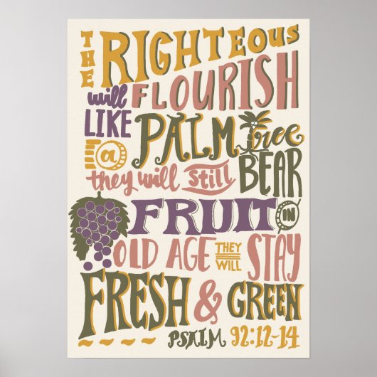 Psalm Bijbelvers voor de vergrijzing Poster (Voorkant)