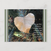 Psalm Broken en Contrite Heart Leaf Briefkaart (Voorkant)