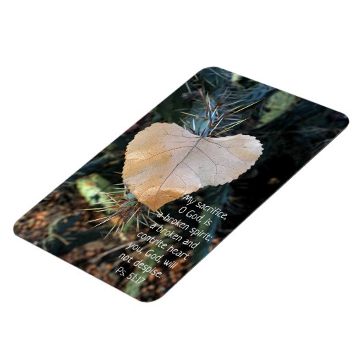 Psalm Broken en Contrite Heart Leaf Magnet Magneet (Linkerzijde)