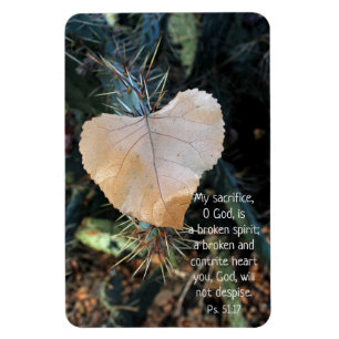 Psalm Broken en Contrite Heart Leaf Magnet Magneet