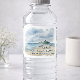 Psalm De Dag Bewolkte Strand Scène Vierkante Sticker