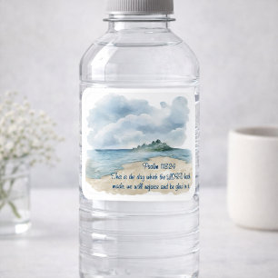 Psalm De Dag Bewolkte Strand Scène Vierkante Sticker