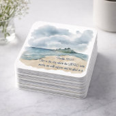 Psalm De Dag Bewolkte Strand Scène Vierkante Sticker