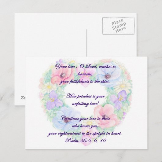 Psalm en bloemadem briefkaart (Voorkant / Achterkant)