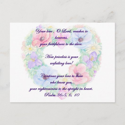 Psalm en bloemadem briefkaart (Voorkant)