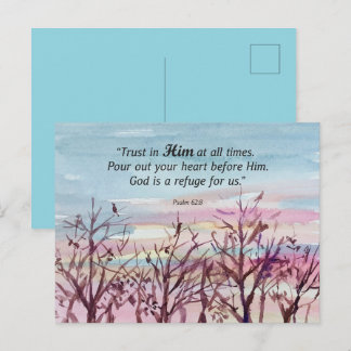 Psalm Gebedskaart Religieus Zonsondergang Vogels B Briefkaart