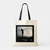 Psalm Lord is mijn Sterke Bijbelcitaat Black Grey  Tote Bag (Achterkant)