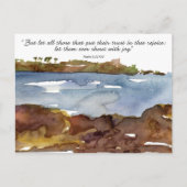Psalm Scripture Prayer Card Ocean Watercolor Briefkaart (Voorkant)