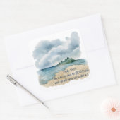 Psalm The Day Cloudy Beach Scene Vierkante Sticker (Envelop)