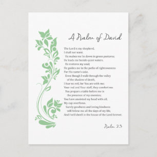 Psalm van David De Heer is mijn Herder Bijbelvers Briefkaart