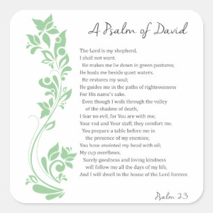 Psalm van David De Heer is mijn Shepherd Bible Ver Vierkante Sticker