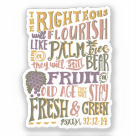 Psalm voor de Oude Leeftijd Handlettering op wijns Sticker