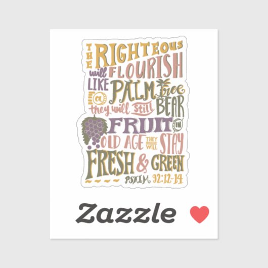 Psalm voor Ouderdom  Hand Lettering Sticker (Vel)