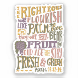 Psalm voor Ouderdom  Hand Lettering Sticker