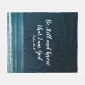Psalm Wees stil en weet dat ik God Night Beach ben Fleece Deken (Voorkant (Horizontaal))