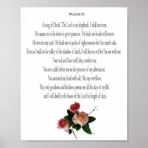 Psalm, Witte Bloem, Waarde Poster Papier (Mat)