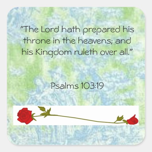 Psalmen 103:19 Schrift stickers (Voorkant)