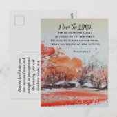 Psalmen 116 1-2 Ik hou van de Heer Bijbel Verse Briefkaart (Voorkant / Achterkant)