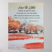 Psalmen 116 1-2 Ik hou van de Heer Bijbel Verse Poster (Voorkant)