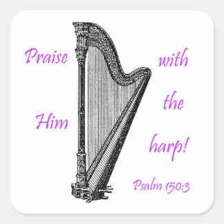 Psalmen 150 & Harp Vierkante Sticker