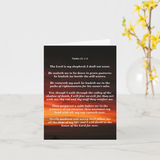 Psalmen 23: 1-6 kaart (Gele Bloem)
