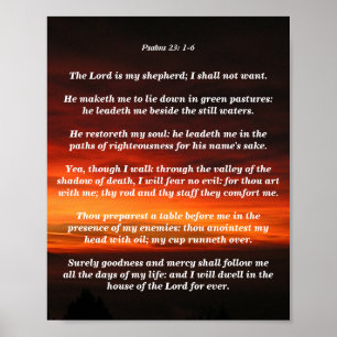 Psalmen 23: 1-6 poster