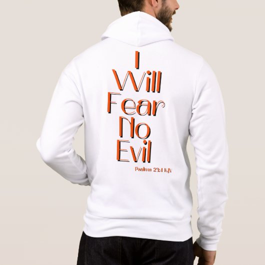 Psalmen 23:4 Bijbelvers Quote Full-Zip Mannen Hoodie (Achterkant)