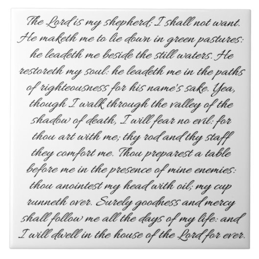 Psalmen 23 keramische tegels tegeltje (Voorkant)