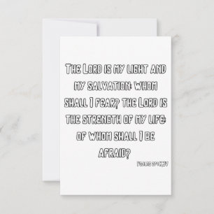 Psalmen 27:1 KJV Bijbel Schrift Groet Kaart