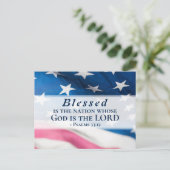 Psalmen 33:12 Gezegend is de natie USA Vlag Briefkaart (Staand voorkant)