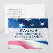 Psalmen 33:12 Gezegend is de natie USA Vlag Briefkaart (Voorkant / Achterkant)