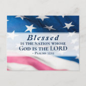 Psalmen 33:12 Gezegend is de natie USA Vlag Briefkaart (Voorkant)