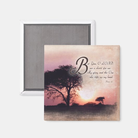 Psalmen 3:3 / Bijbelse aanmoediging Magneet (Voorkant / Achterkant)