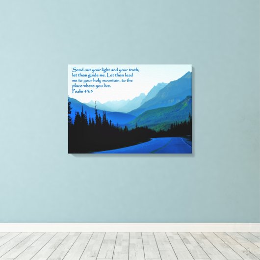 Psalmen 43:3 Inspirerend Canvas Print (Insitu (Houten vloer))