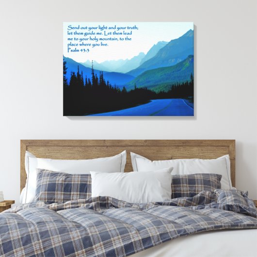 Psalmen 43:3 Inspirerend Canvas Print (Insitu (Slaapkamer))