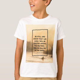 Psalmen 46:10 KJV Wees Stil Christelijke Bijbelver T-shirt