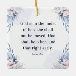 Psalmen 46:5 Bijbelvers God Is Binnen Haar KJV Keramisch Ornament