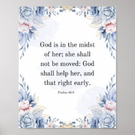 Psalmen 46:5 Bijbelvers God Is Binnen Haar KJV Poster